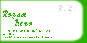 rozsa mero business card